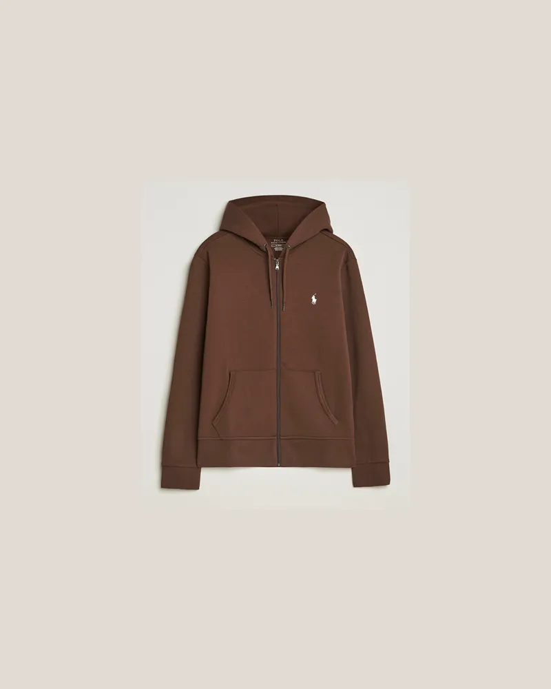 Ralph Lauren Double Knitted Full-Zip Hoodie Branch Brown Braun
