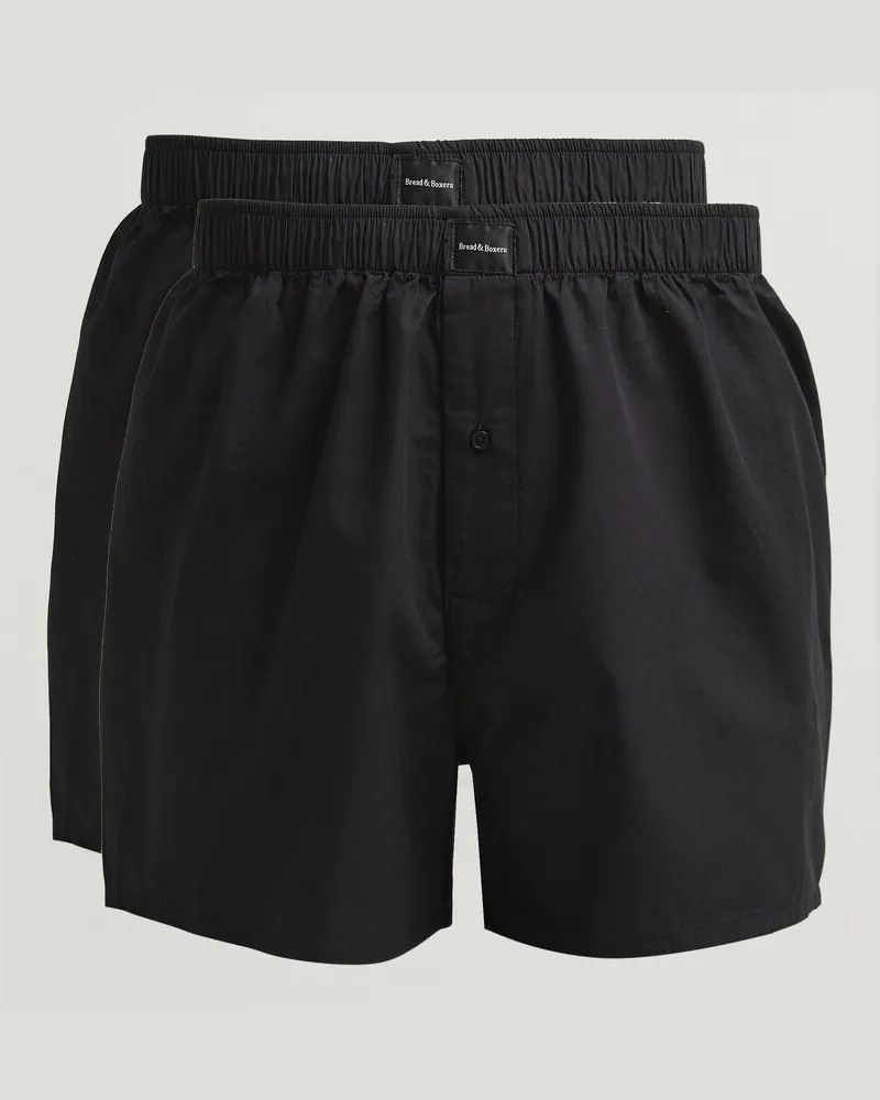 Bread & Boxers 2-Pack Boxer Shorts Black Schwarz