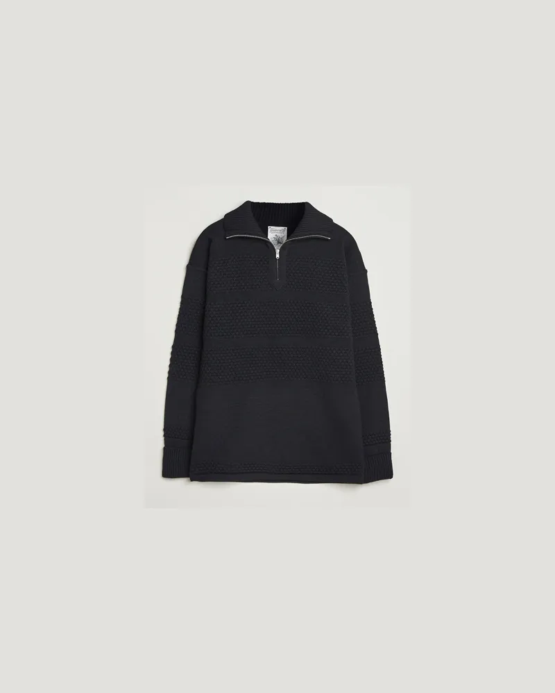S.N.S Herning Fisherman Wool Short Zip Navy Blau