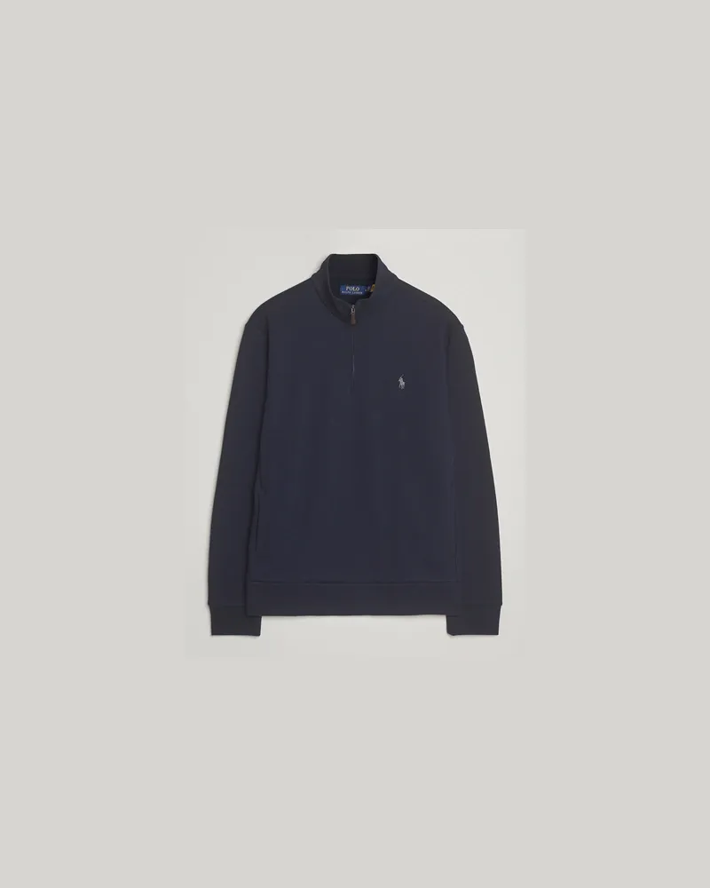 Ralph Lauren Double Knit Jaquard Half Zip Sweater Aviator Navy Blau