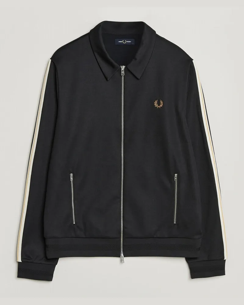 Fred Perry Tipped Taped Track Jacket Black Schwarz