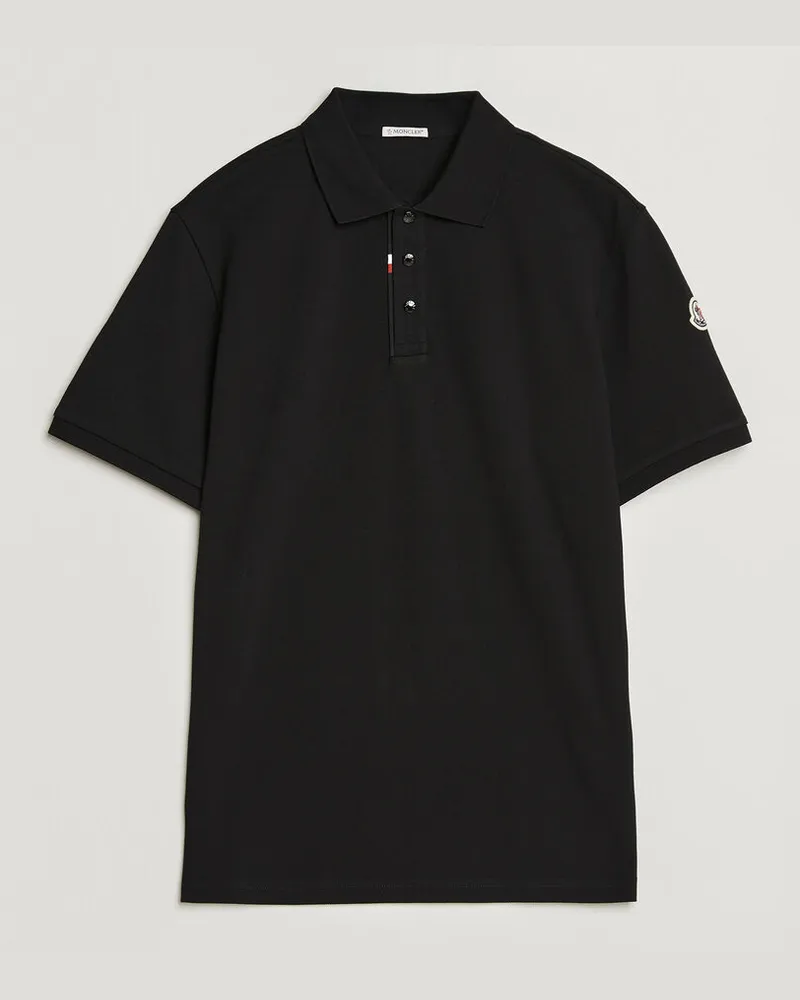 Moncler Short Sleeve Polo Black Schwarz