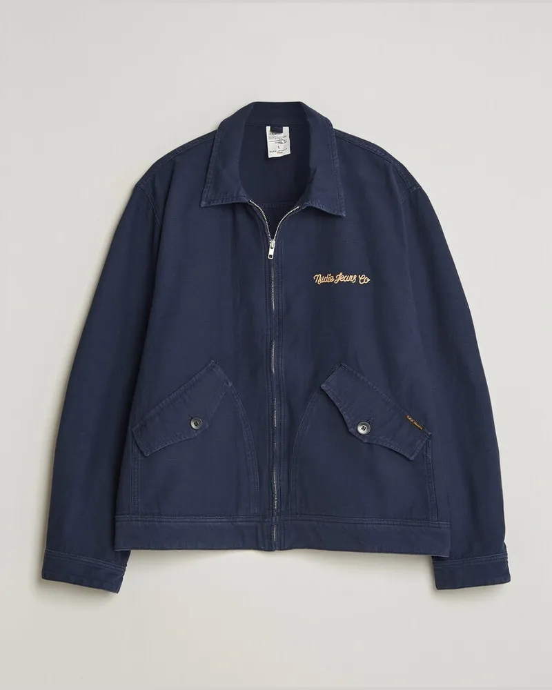 Nudie Jeans Blake Embroided Jacket Navy Blau