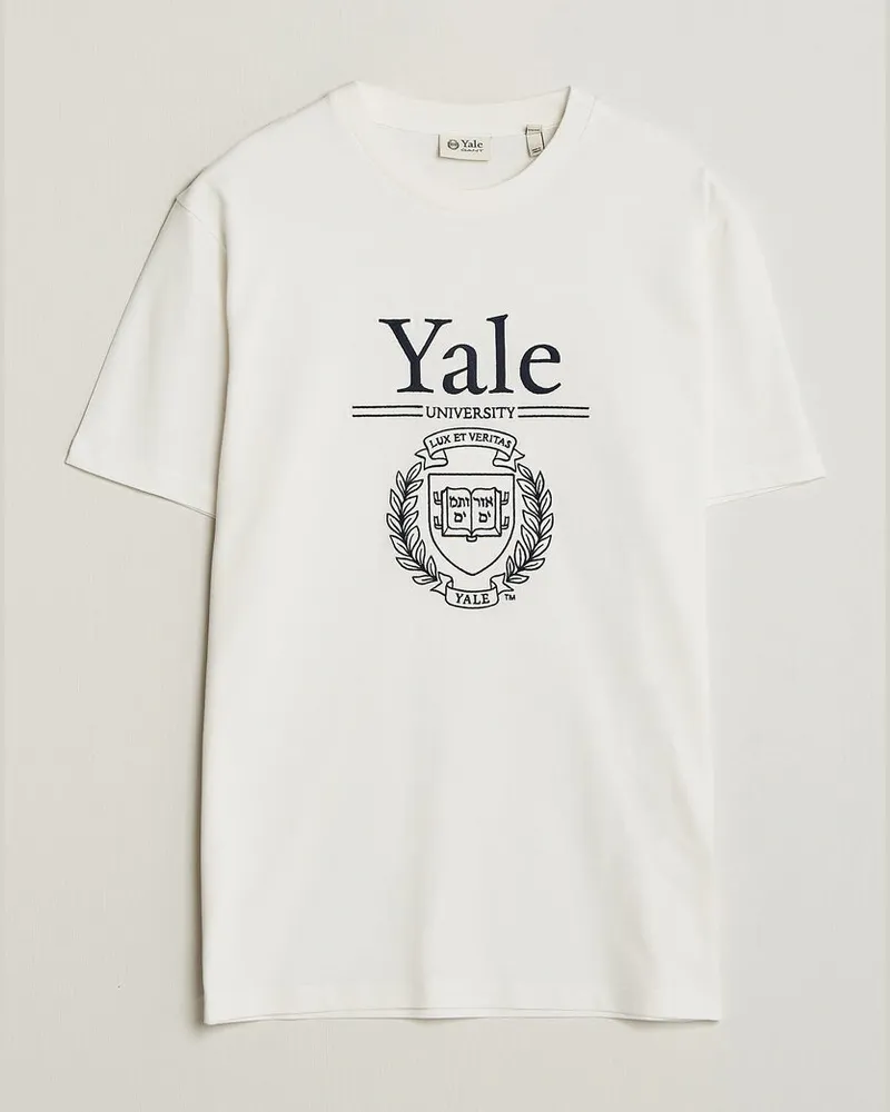Gant YALE Crew Neck T-Shirt Eggshell Weiß