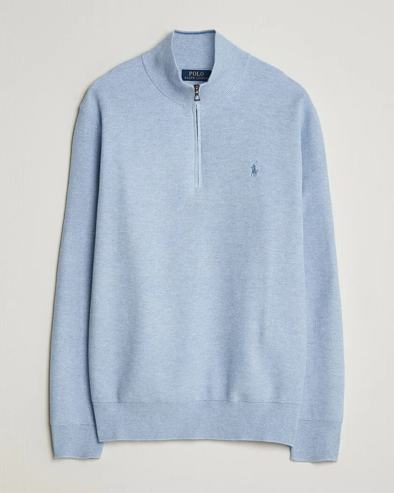 Ralph Lauren Textued Half-Zip Blue Hyacinth Heather Blau