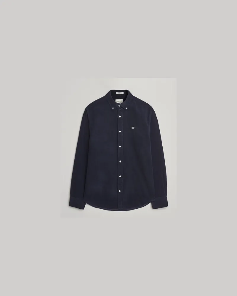 Gant Regular Fit Corduroy Shirt Evening Blue Blau