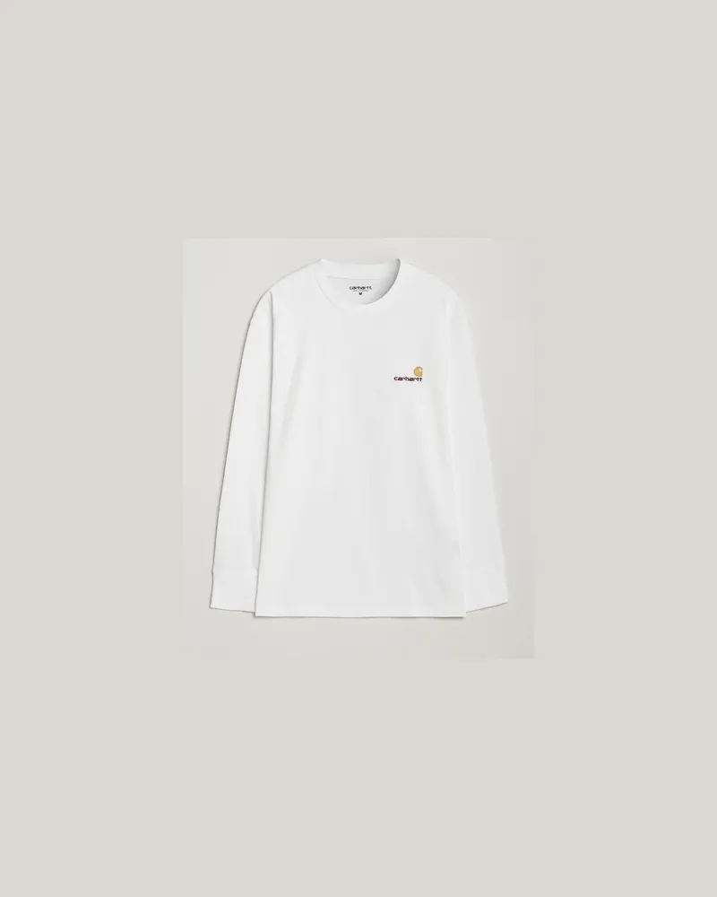 Carhartt WIP American Script Long Sleeve T-Shirt White Weiß