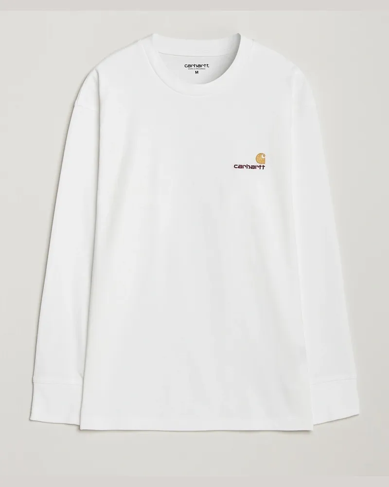 Carhartt WIP American Script Long Sleeve T-Shirt White Weiß