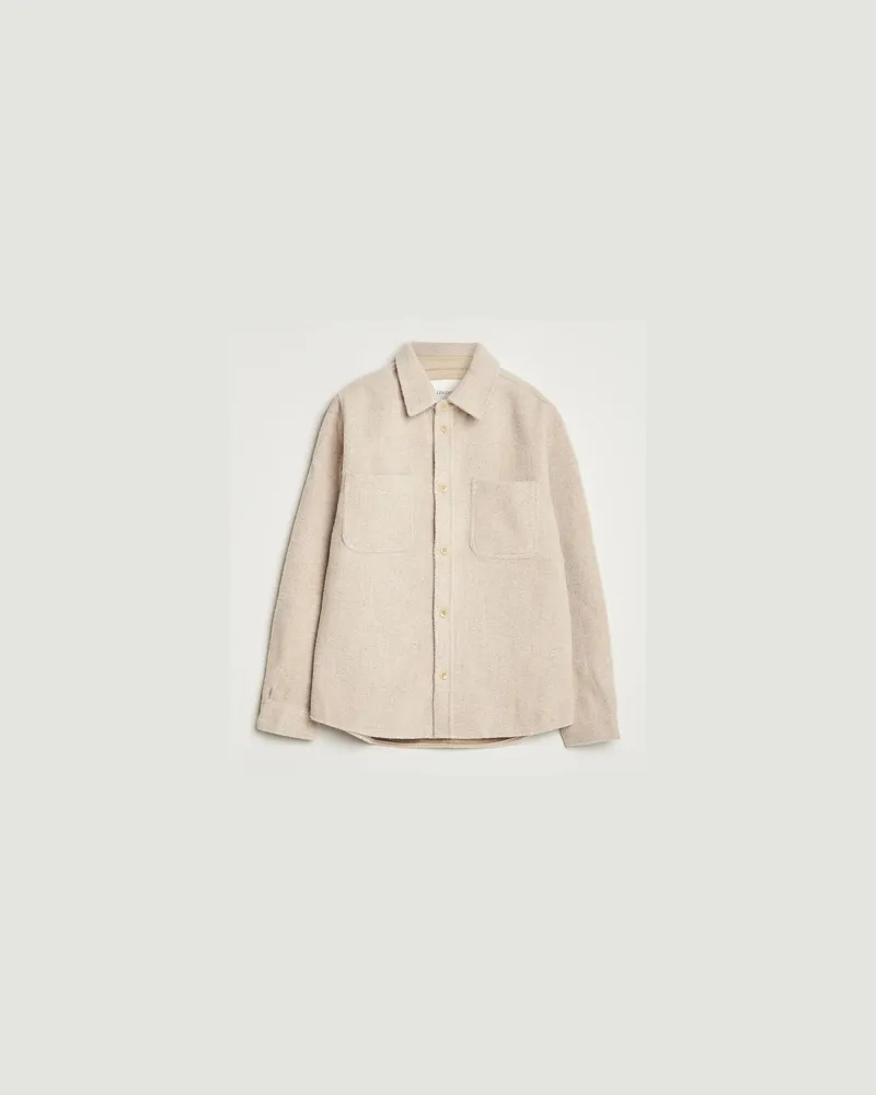 LES DEUX Lennon Bouclé Overshirt Ivory Weiß