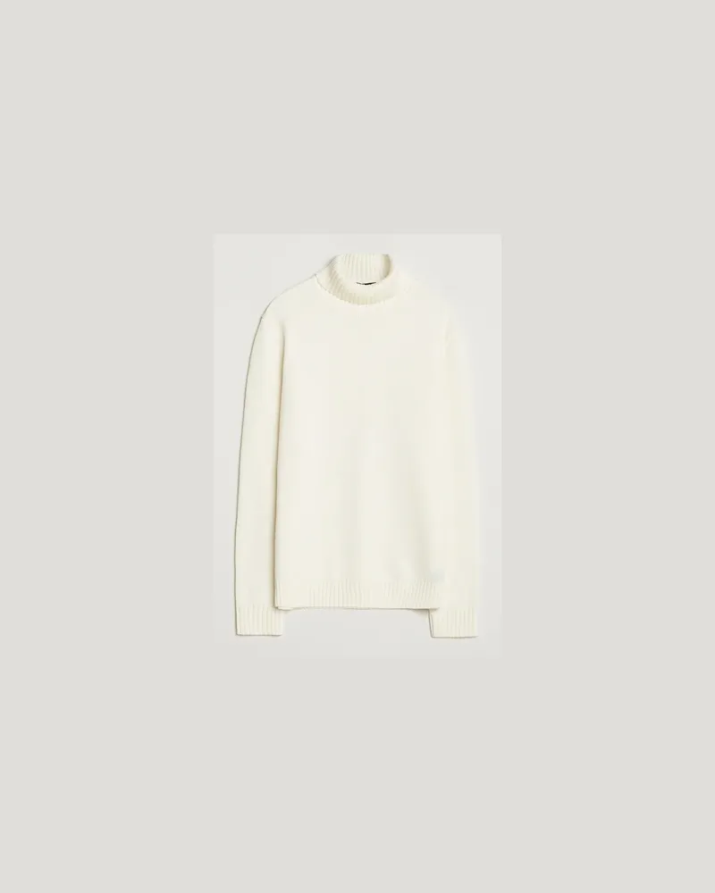 Zanone Virgin Merino Wool Rollneck Latte Weiß