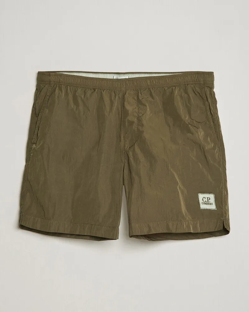 C.P. Company Eco Chrome Logo Swimshorts Olive Grün