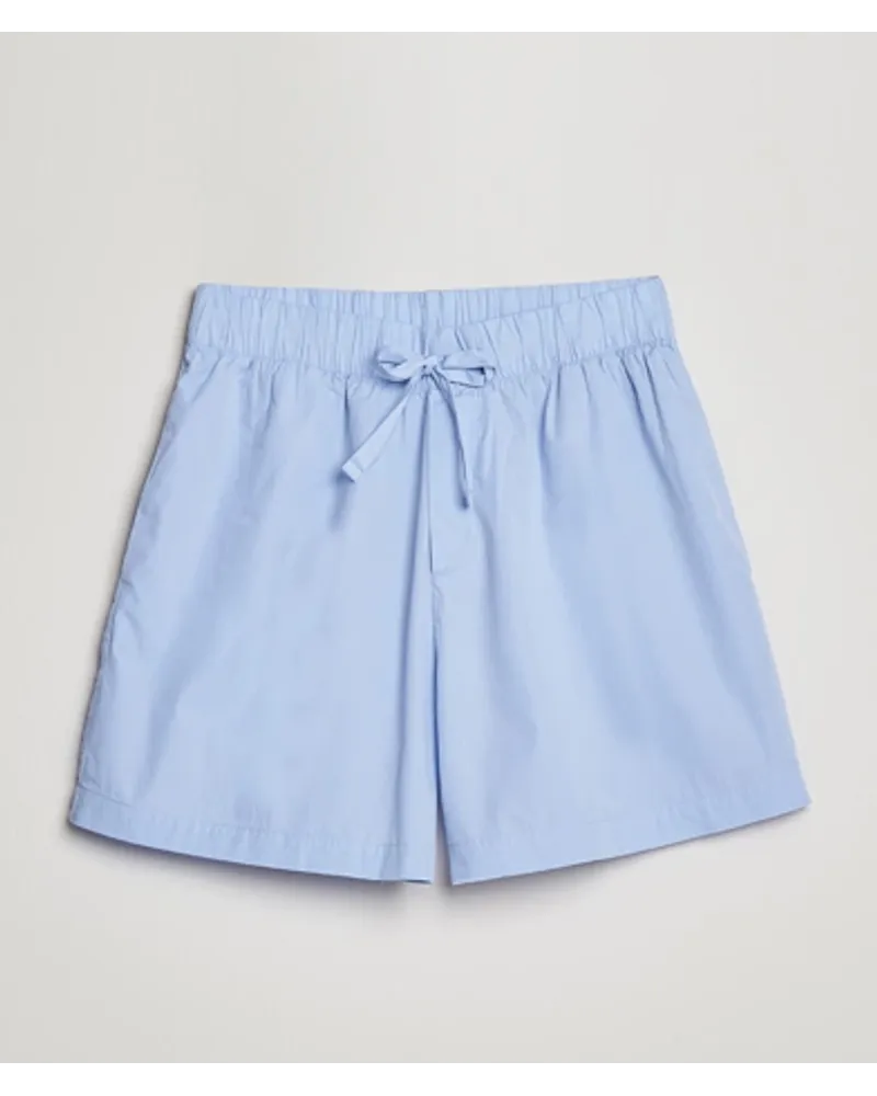 TEKLA Poplin Pyjama Shorts Light Blue Blau