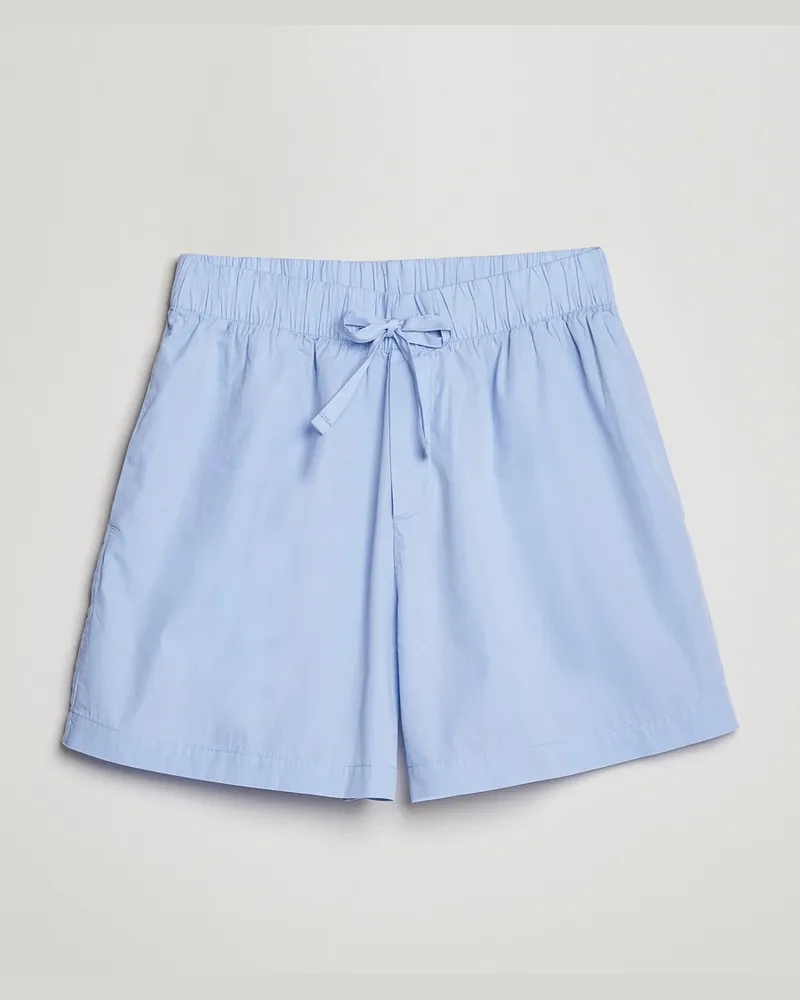 TEKLA Poplin Pyjama Shorts Light Blue Blau