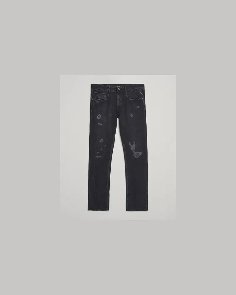 Replay Rocco Comfort Fit Stretch Jeans Washed Black Schwarz