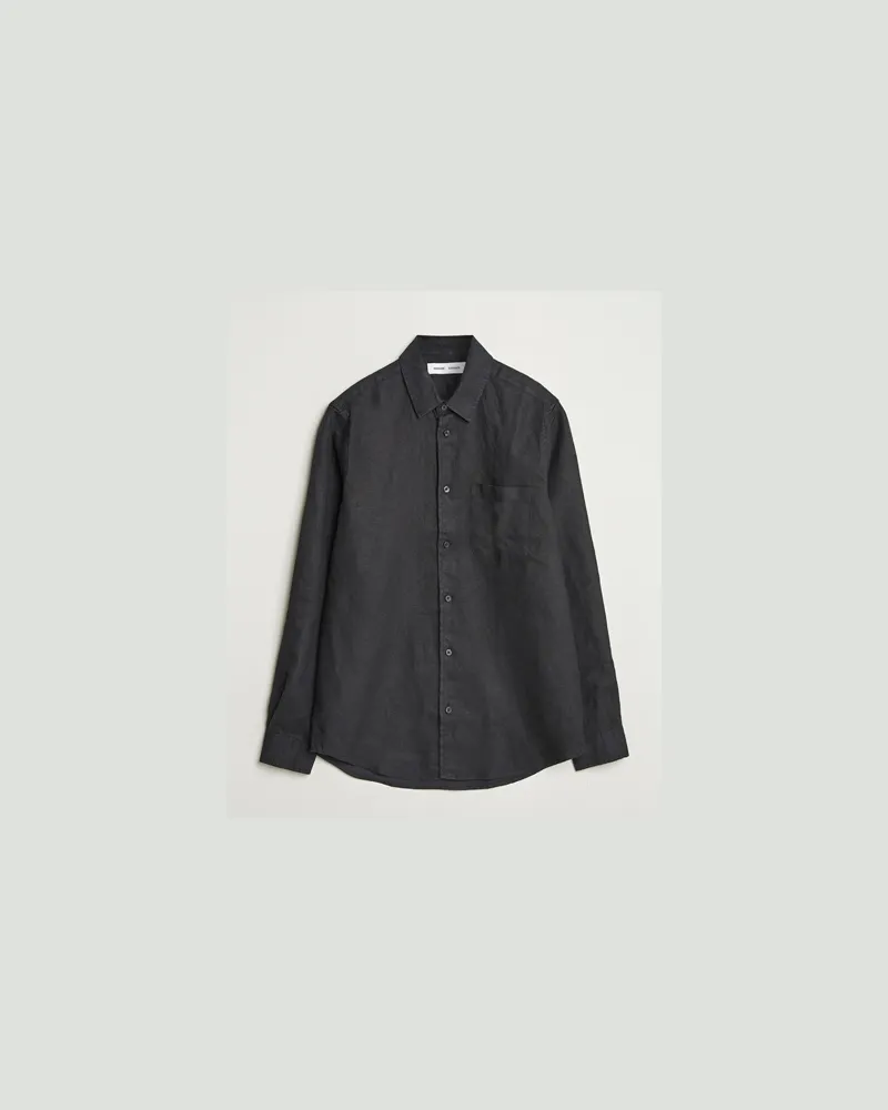 Samsøe & Samsøe Liam Linen Shirt Black Schwarz