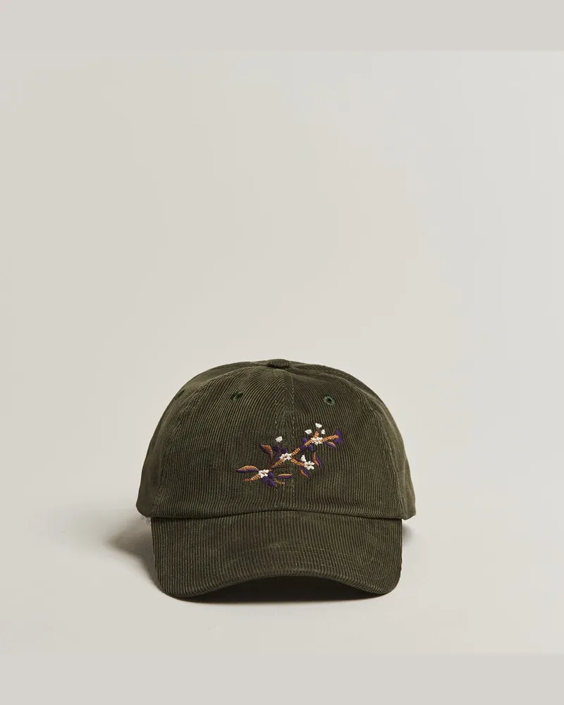 Drake's Blackthron Needlecord Baseball Cap Olive Grün