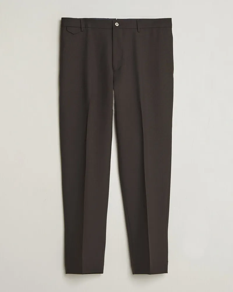 Biagio Santaniello Wool Trousers Brown Braun