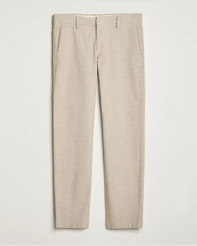 NN 07 Theo Brushed Cotton Trousers Cement Beige