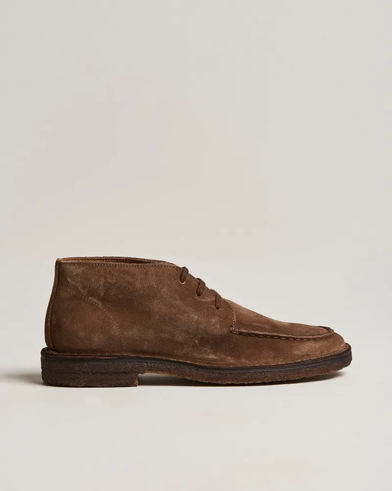 Drake's Crosby Moc-Toe Suede Chukka Boots Brown Braun