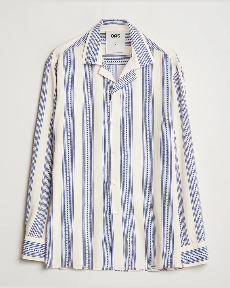 OAS Havana Long Sleeve Viscose Shirt Blue/White Weiß