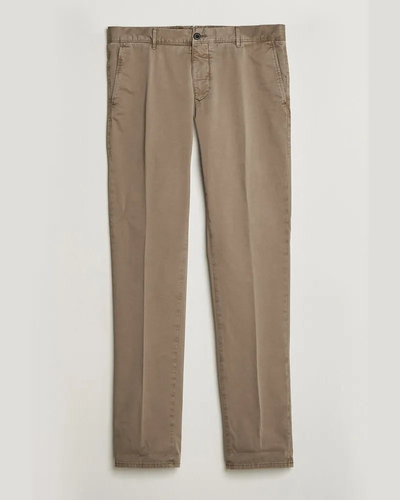 Incotex Slim Fit Garment Dyed Slacks Taupe Braun
