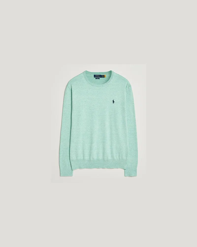 Ralph Lauren Cotton Crew Neck Sweater Green Heather Grün
