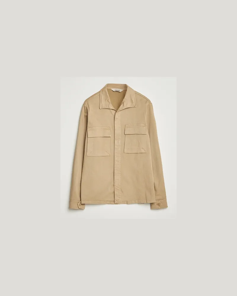 ASPESI Twill Cotton Overshirt Beige Beige