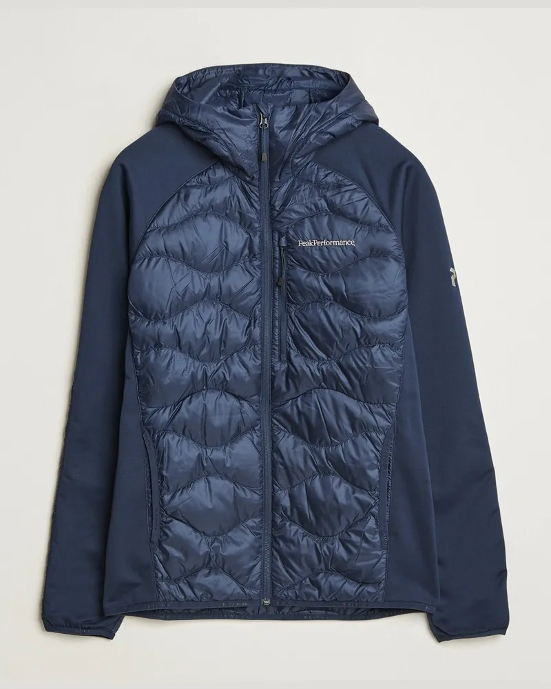 Peak Performance Helium Down Hooded Hybrid Jacket Blue Shadow Blau
