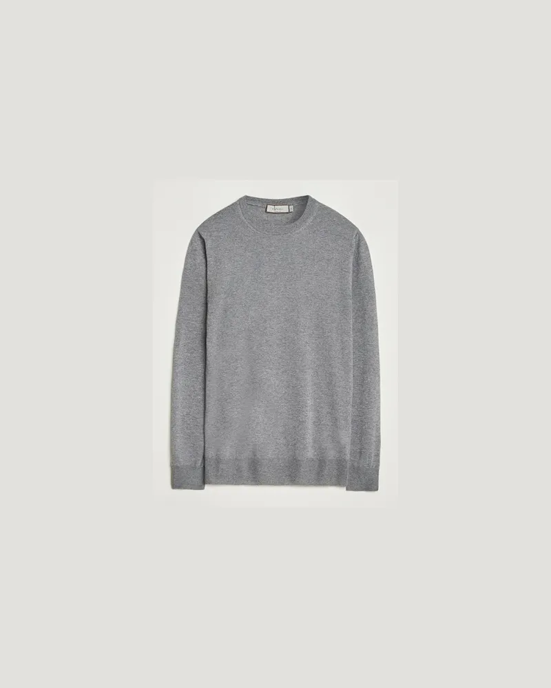 Canali Merino Wool Crew Neck Light Grey Grau