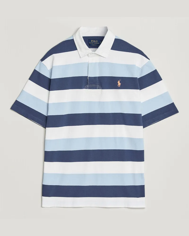Ralph Lauren Block Stripe Polo Office Blue Blau