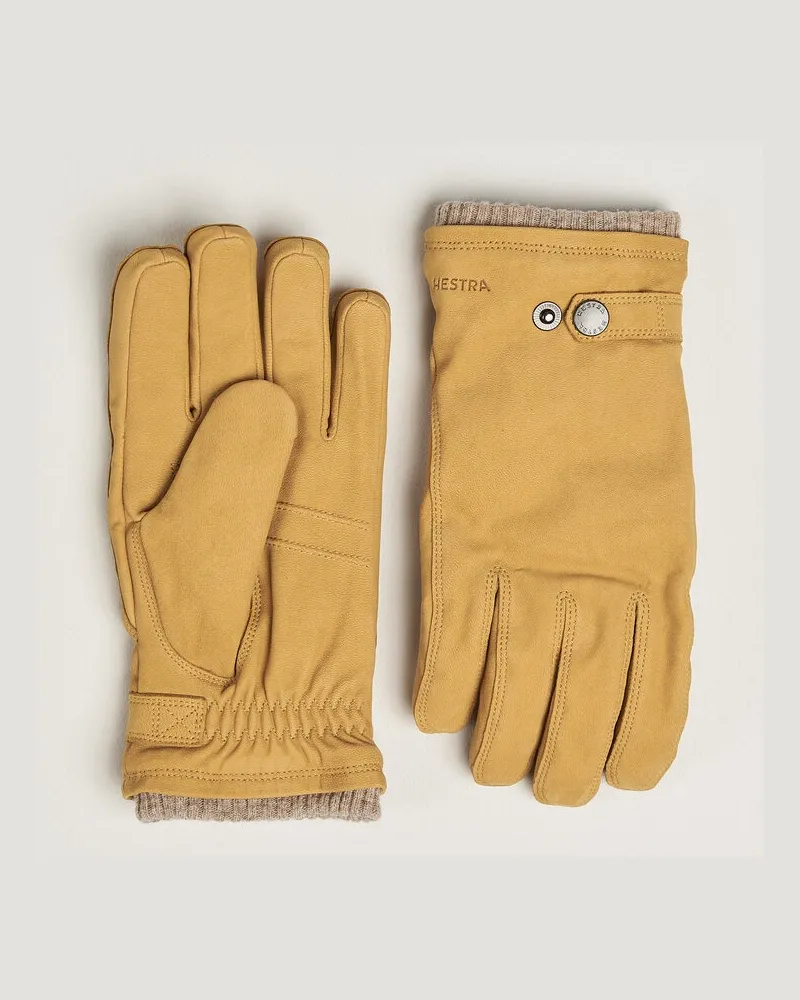 Hestra Bergvik Fleece Liner Buckle Nubuck Glove Tan Gelb