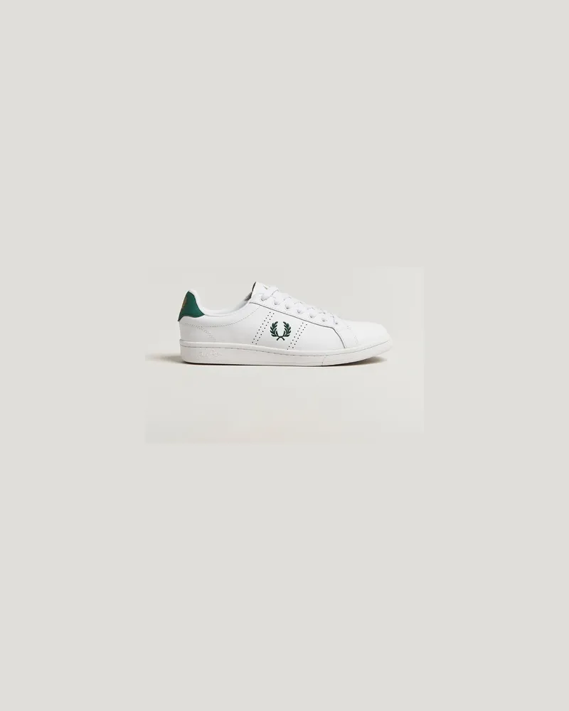 Fred Perry B721 Leather Sneakers White/Green Weiß
