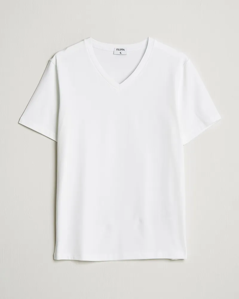 Filippa K Soft Lycra V-Neck Tee White Weiß