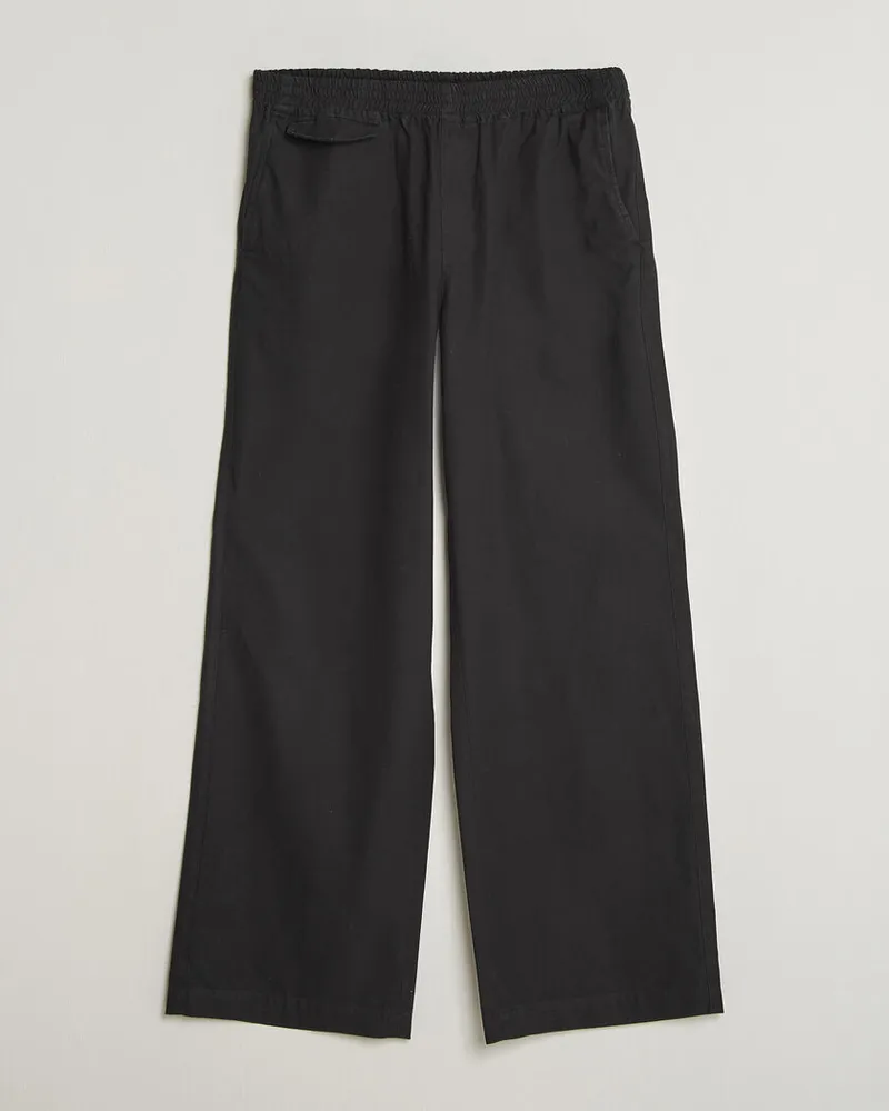 A.P.C. Lou Cotton/Linen Drawstring Trousers Faded Black Schwarz