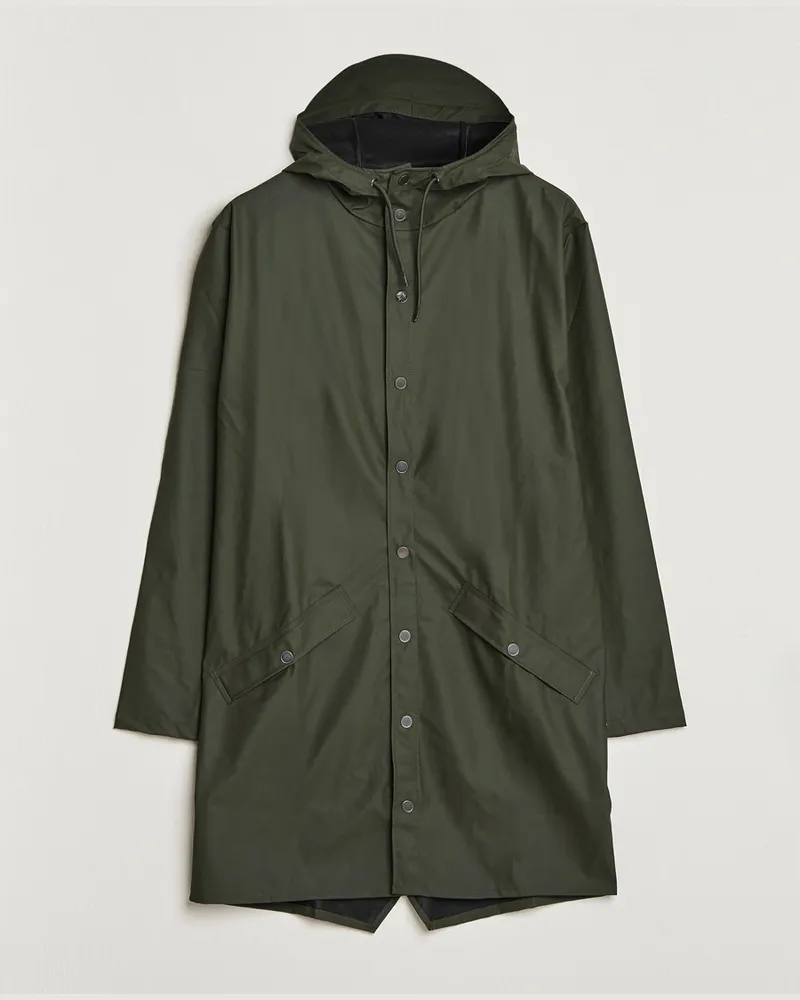 RAINS Long Jacket Green Grün