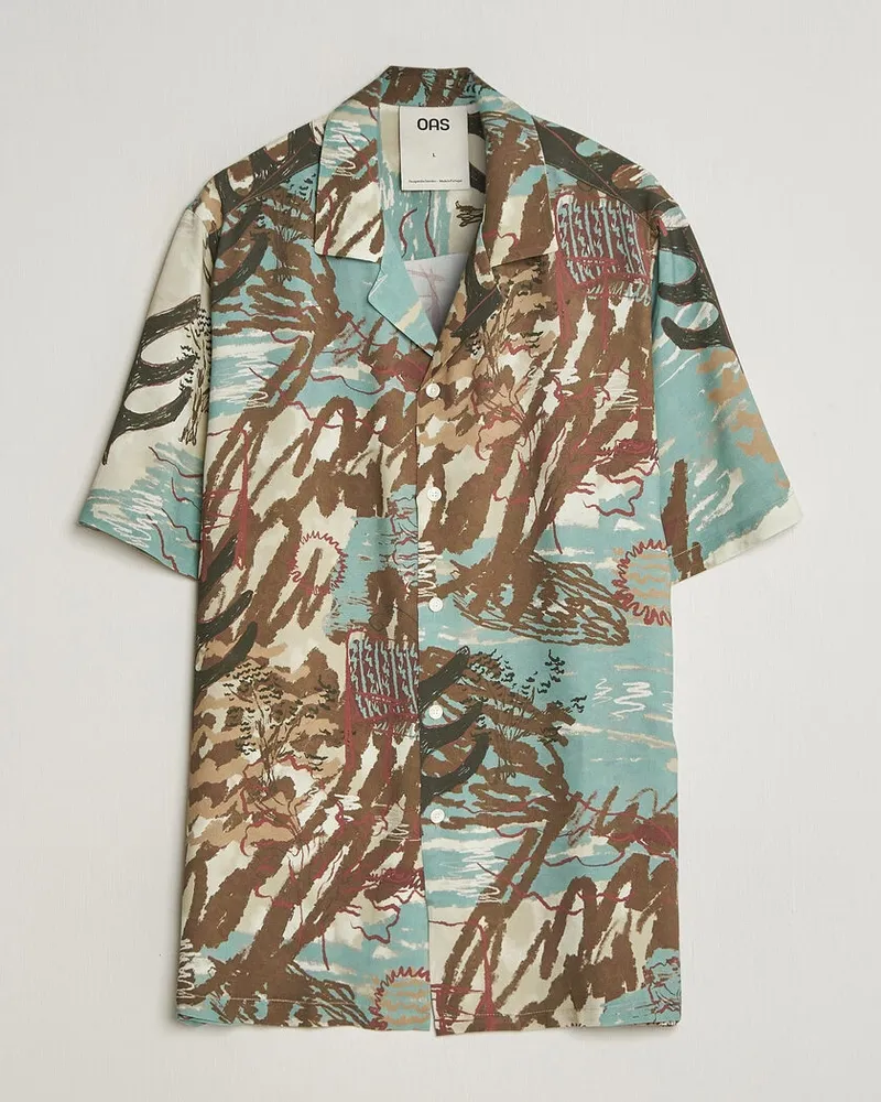 OAS Rocco Viscose Short Sleeve Shirt Montara Mehrfarbig