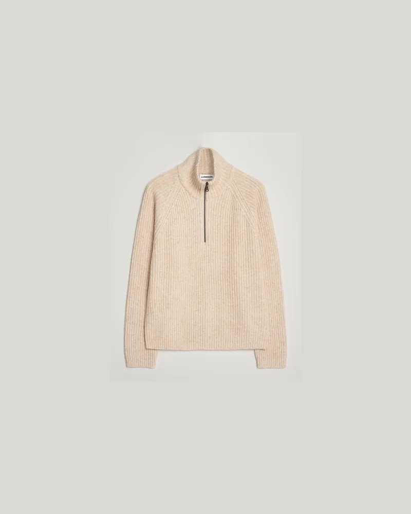 J.Lindeberg Victor Wool Half Zip Moonbeam Melange Beige