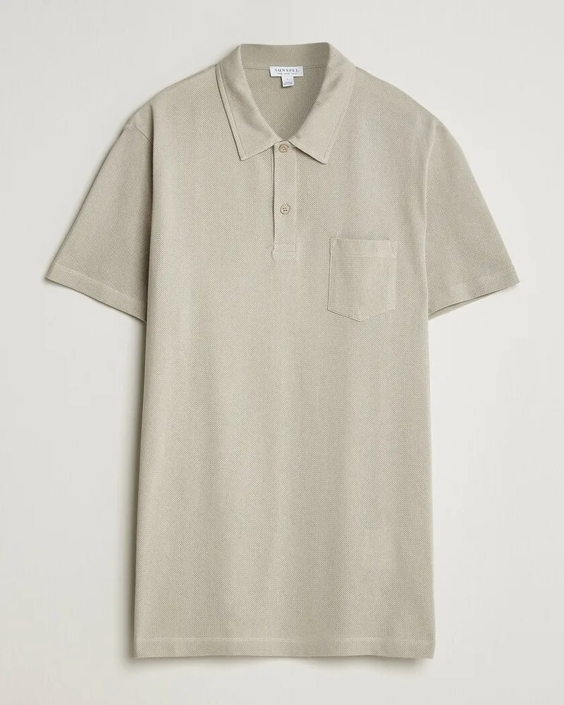 Sunspel Riviera Polo Shirt Ash Grau