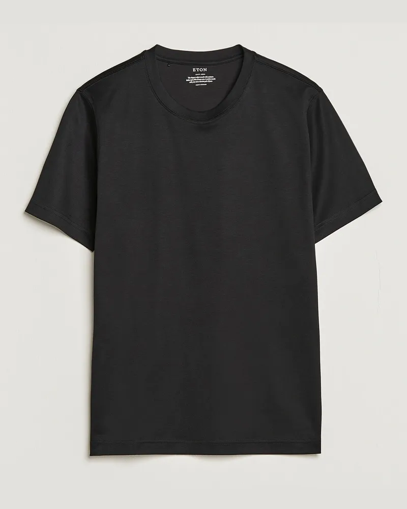 Eton Filo Di Scozia Cotton T-Shirt Black Schwarz