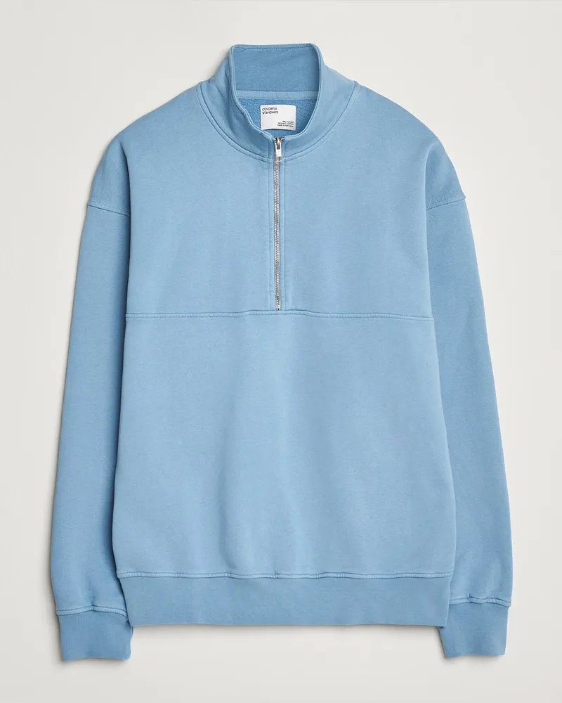 COLORFUL STANDARD Classic Organic Half-Zip Seaside Blue Blau