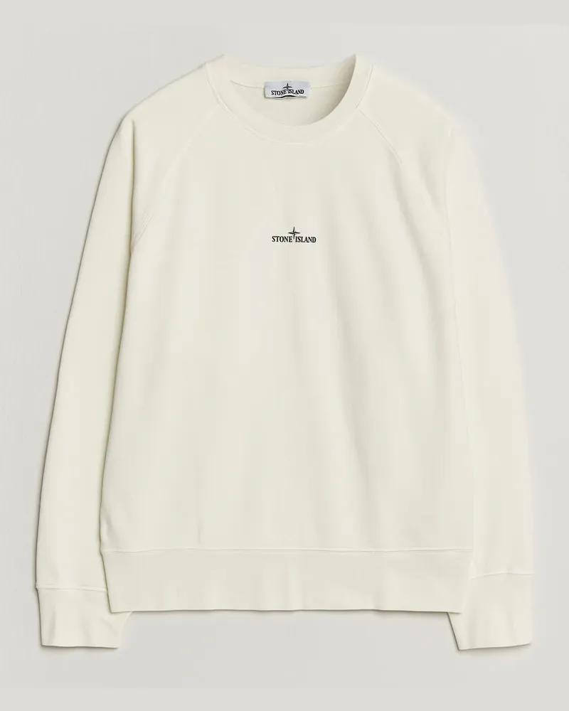 Stone Island Garment Dyed Fleece Desert Print Sweatshirt Ivory Weiß