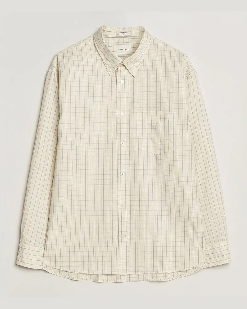 Gant Relaxed Fit Dreamy Oxford Checked Shirt Creamed White Weiß