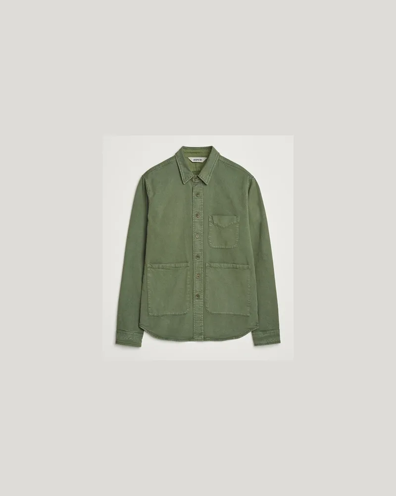 ASPESI Baumwoll Utility Shirt Green Grün