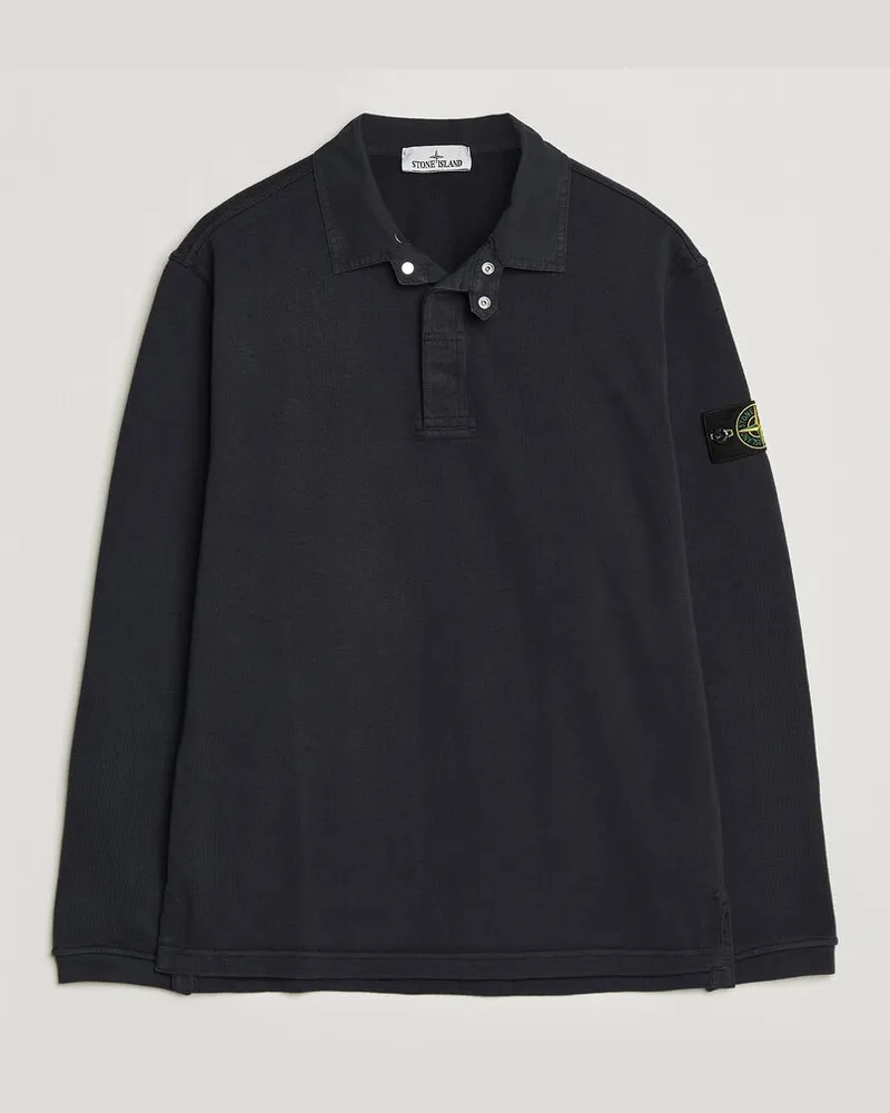 Stone Island Heavy Cotton Jersey Polo Blue Navy Blau