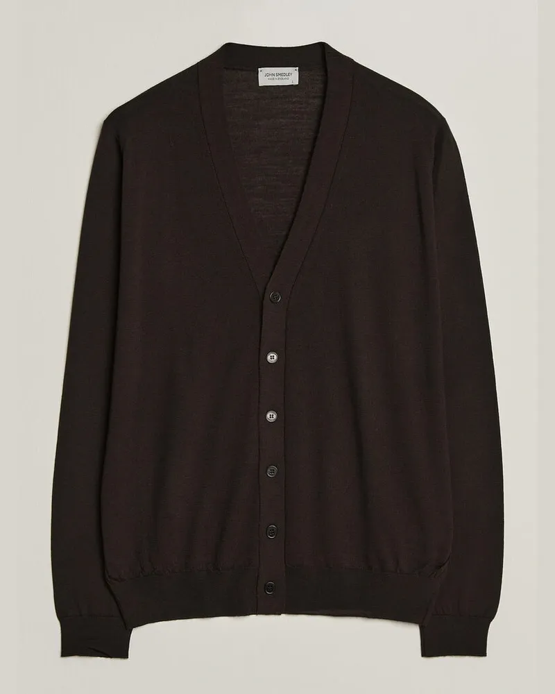 John Smedley Bradrick Extra Fine Merino Cardigan Faulkner Brown Braun