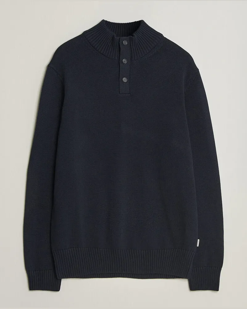 Gant Supima Cotton Half Buttoned Neck Evening Blue Blau