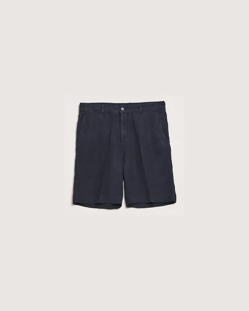 Oscar Jacobson James Casual Linen Shorts Navy Blau