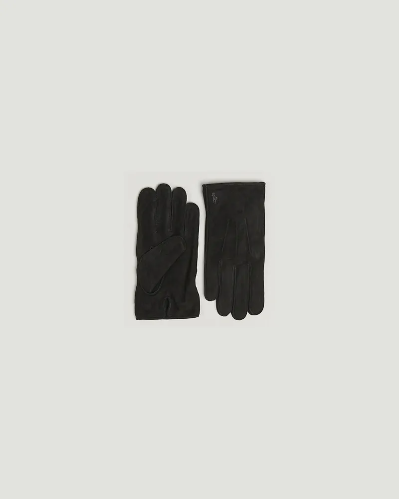 Ralph Lauren Suede Gloves Black Schwarz