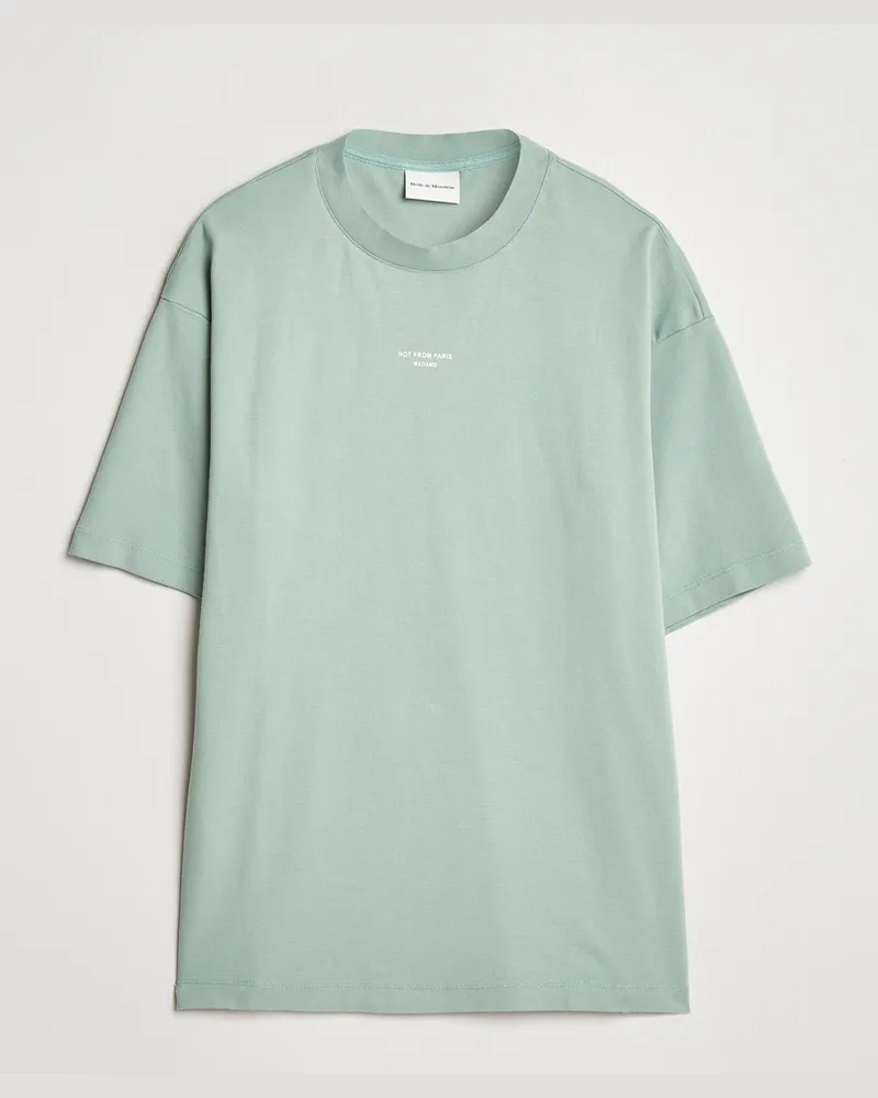 Drôle de Monsieur Classic Slogan T-Shirt Water Green Grün