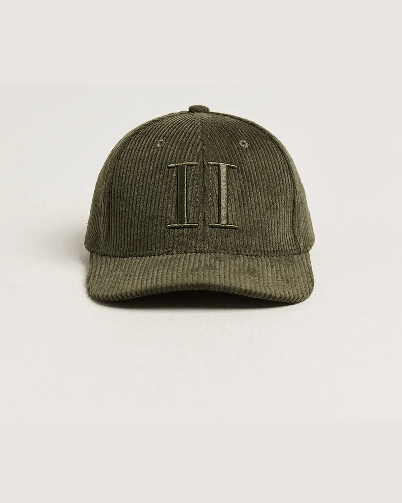 LES DEUX Core Corderoy Baseball Cap Duffle Bag Grün